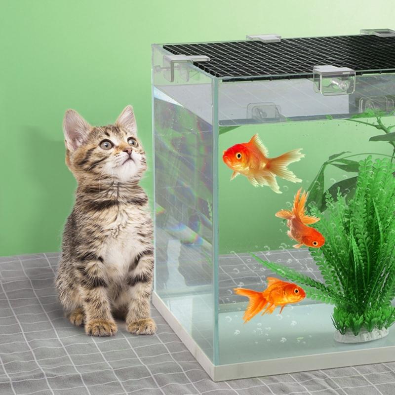 6 Pieces Fish Tank Screen Net Holder Bracket Landscape Net Mounting Holder Multifunctional Transparent Acrylic Bracket