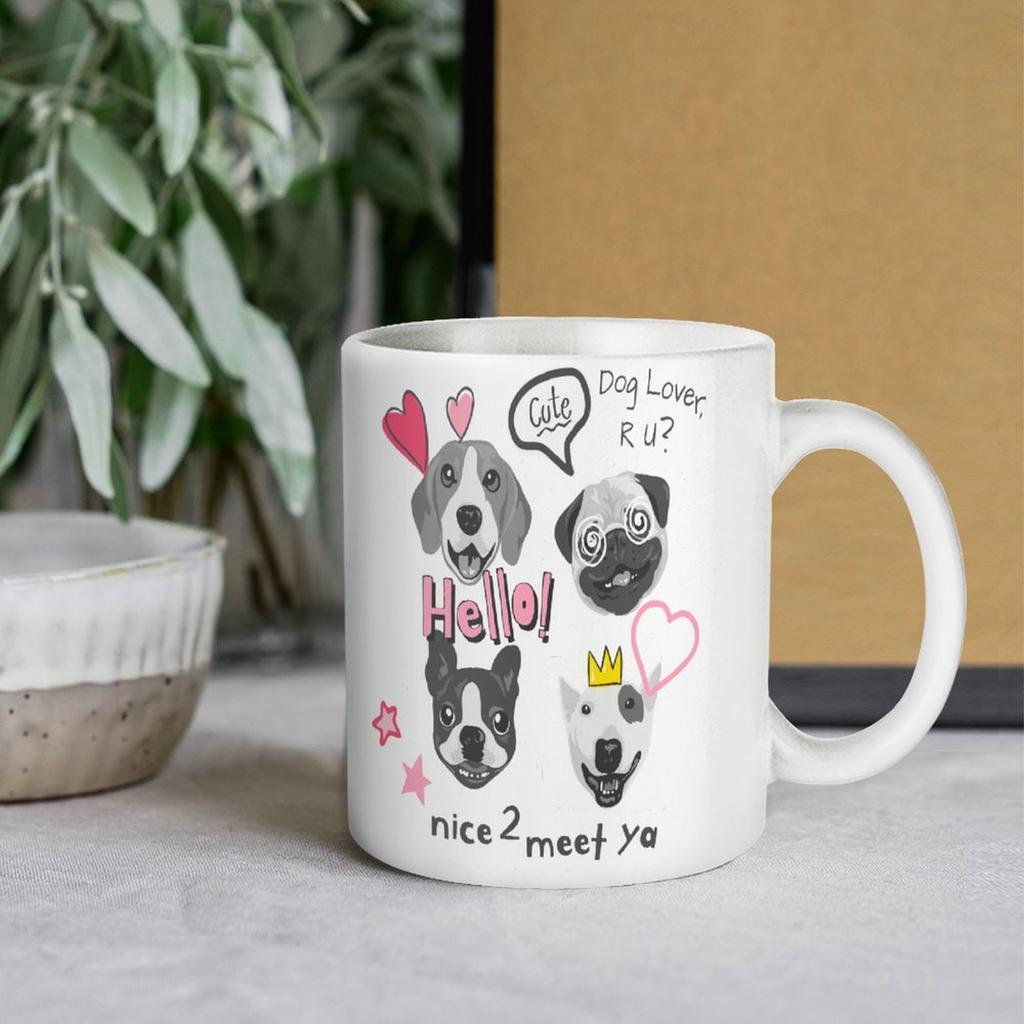 1 Förpackning 11oz Vit Keramisk Mugg Med Tryckt Konst På Båda Sidor Pålitlig Kaffekopp Idealisk För Hemma-Kontoret Dagliga Behov