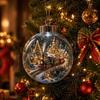 LED Lighted Glowing Christmas Scene Ball Ornament Christmas Spherical Pendant  Xmas Gift