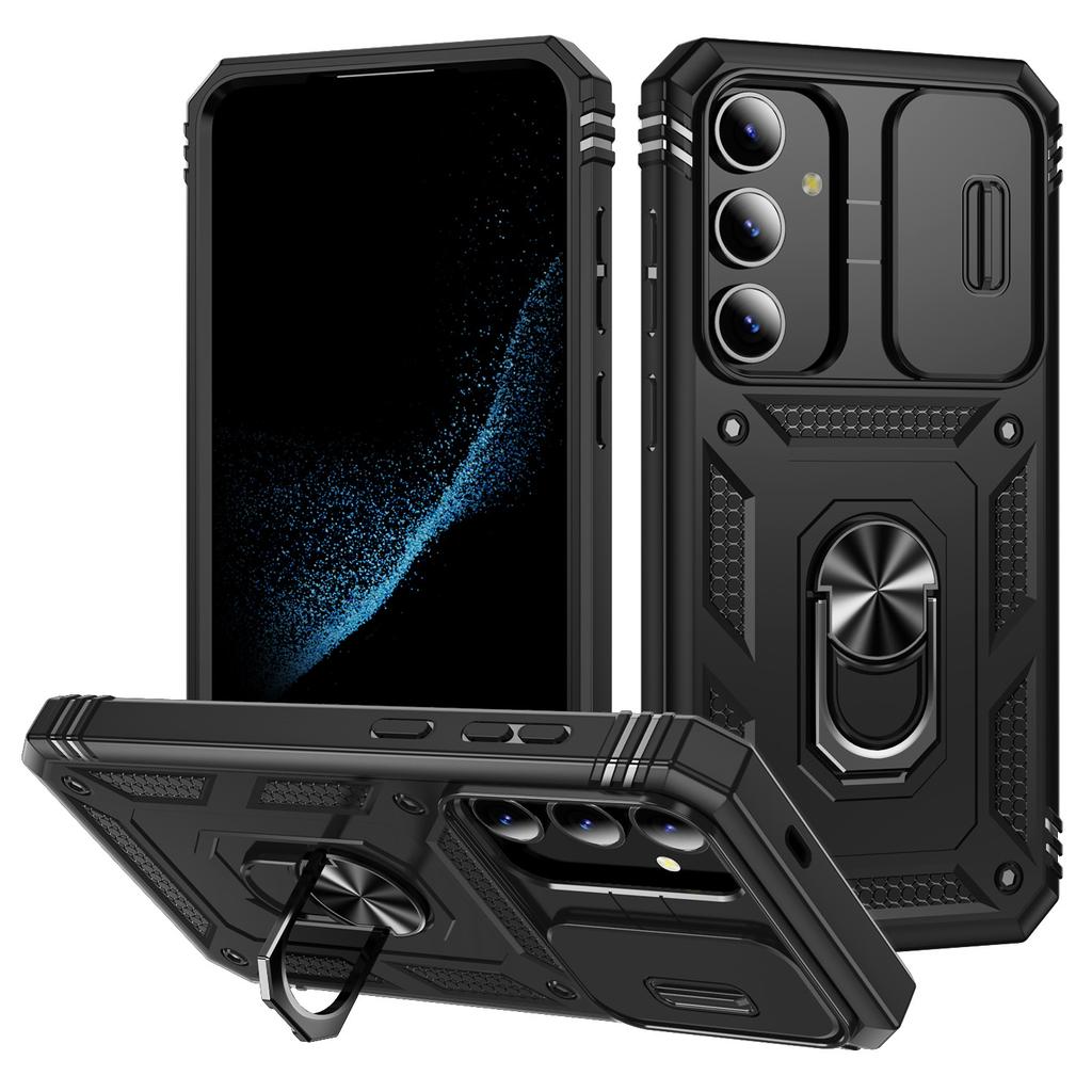 For Samsung Galaxy S25 Case TPU+PC Slide Camshield Kickstand Phone Cover