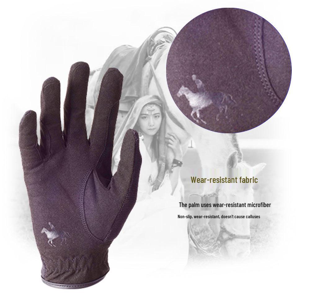 SD1075 Durable Microfiber Equestrian Gloves: Sun-Protected, Winter Thin, Ideal for Riding & Cycling.