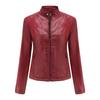 Autumn and Winter New Casual Leather Jacket Women's Simple Trend Thin Jacket Long Sleeve Motorcycle Jacket Women's Clothing