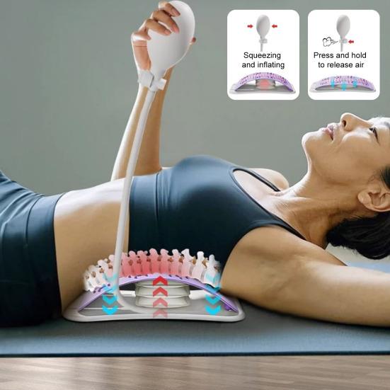 Inflatable Back Stretcher Waist Trainer Adjustable Spine Decompressor Scoliosis Sciatica Lower Back Pain Relief Massager Lumbar Back Cracker
