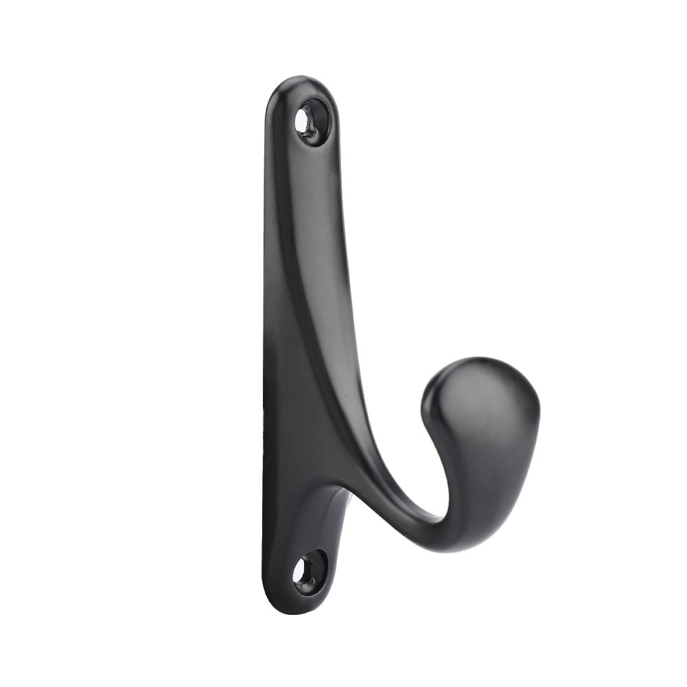 Modern Wall Mounted Coat Hook Bathroom Cloakroom Closet Clothes Rack Holder Hooks(Matte Black)