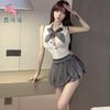 Sex underwear sexy pure desire style student dress backless temptation hot one-piece JK skirt