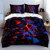 Geometric Red and Blue Print Bedding Duvet Cover Set Duvet Cover Pillowcases (1 * Duvet Cover 2 * Pillowcases, Without Duvet Insert)