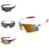 Stylish Black Red White Cycling Goggles Featuring Comfortable Uv400 Lens Technology