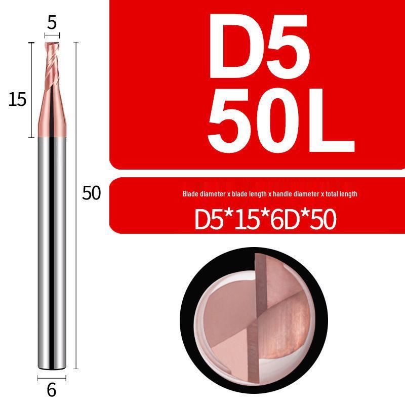 Tungsten Steel 2-Flute Carbide End Mill, 55° Keyway CNC Flat Bottom Cutter