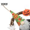 Halloween Wall Hanging Gnome Wreath, Faceless Rattan Rustic Decoration Holiday Door Hanger with Pumpkin Ghost for Front Party Decor
