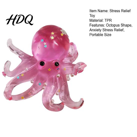 3D Octopus Toy Mini Squeeze Anxiety Stress Relief Relaxation Hand Soft Stretchy Sea Animal Sensory Party Favors Ball