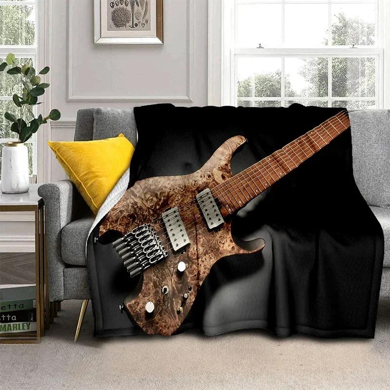 Electric Guitar 3D Classical Guitar Blanket,Soft Throw Blanket for Home Bedroom Bed Sofa Picnic Travel Office Cover Blanket Kids