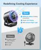 100 Level Bladeless Fan Portable Desk Fans Small Usb Charge Silent Desktop Digital Display High-speed Circulating Cooling Fan
