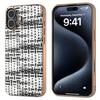 For iPhone 16 Plus Case Electroplating Edge Plaid Texture PU Leather+PC+TPU Phone Cover