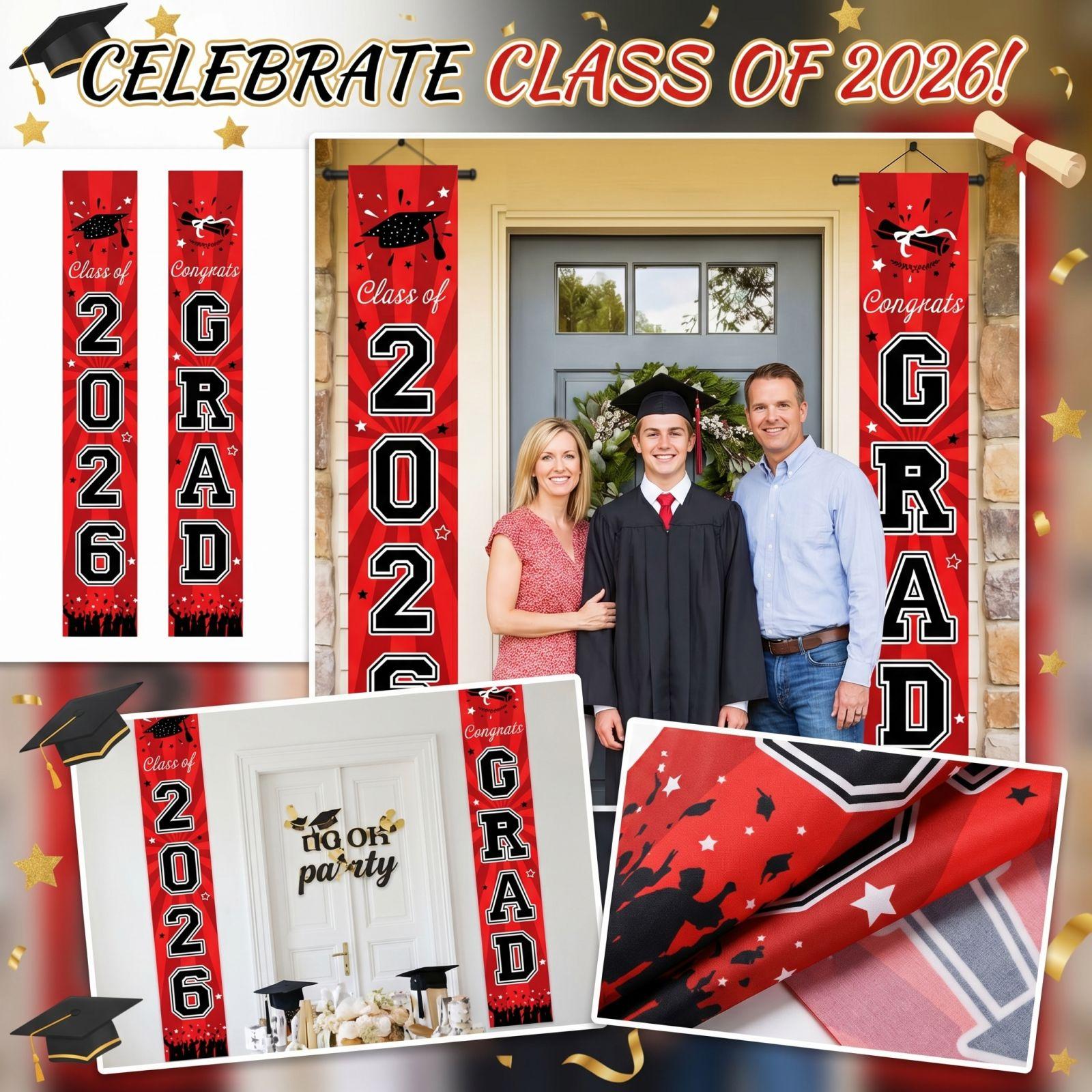 

Украшение для выпускного класса Флаг на дверь Подвесной флаг Украшения для выпускной вечеринки one size