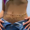 Sexy Double Layer Colorful Stone Chain for Women Crystal Butterfly Waist Bead Belly Chain Belly Belt Summer Beach Body Jewelry