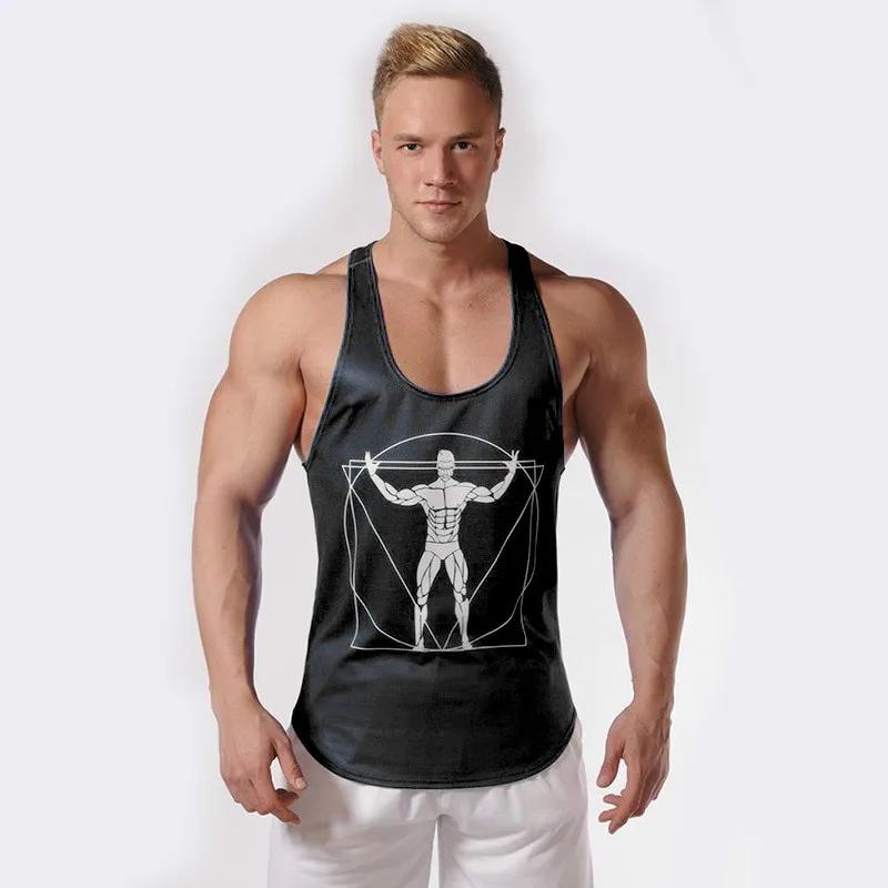 Men's Sleeveless Vest Workout Pattern O Neck Outdoor Street Sports Clothing Athletic Casual Breathable Quick Dry Unisex Tank Top