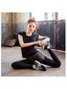 South korea Stretch Women's Sports Shorts Running Plus size Casual Fitness Yoga Suit Quick-Drying Fake Two-Piece Tight Trousers
