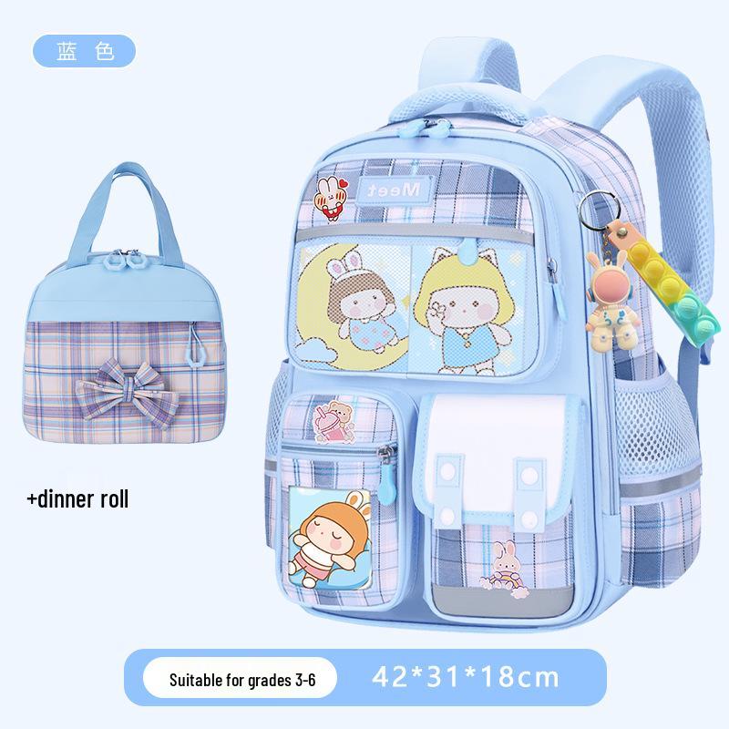 2025 Plaid Backpack: Large Capacity School Bag for Elementary to Junior High Students
