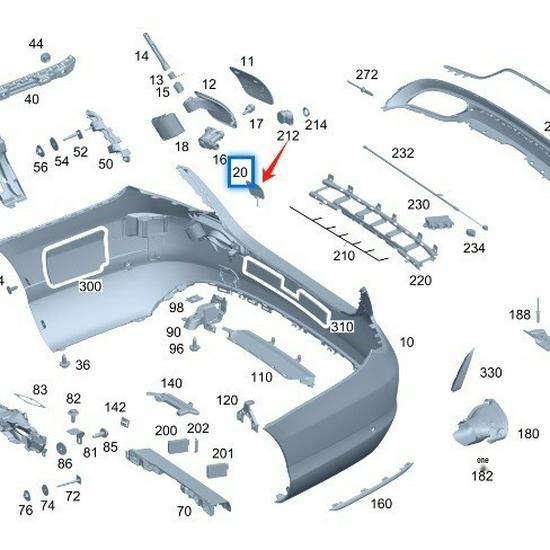 Mercedes-Benz C-Class W205 Rear Bumper Tow Hook Cover