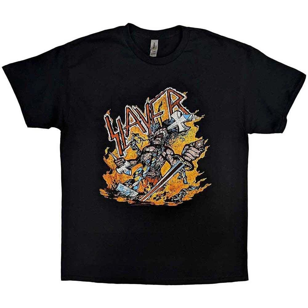 Slayer Cartoon Flames T-Shirt Black New L