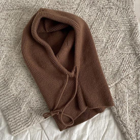 Scarf Hat Solid Color Adjustable Straps Winter Knitted Hat Head Neck Ear Protection Cold Weather Accessories