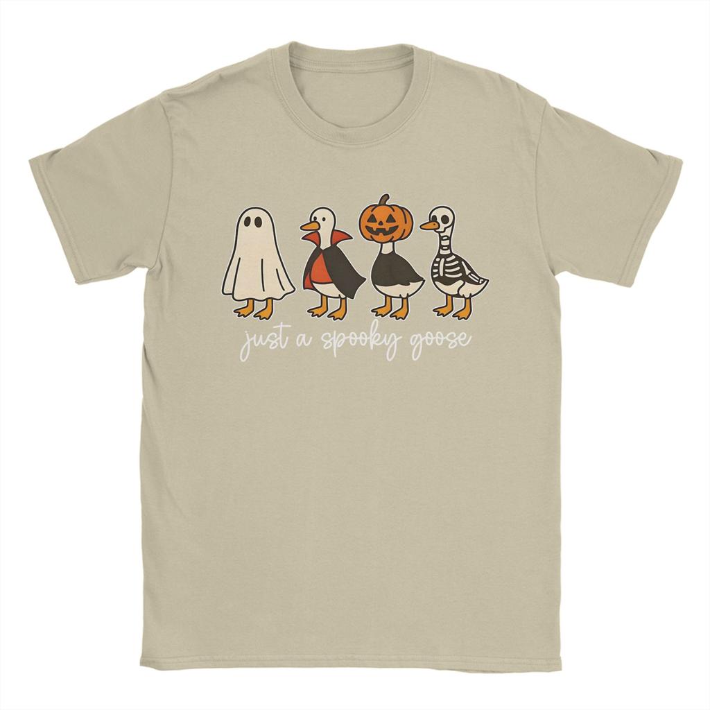 All Seasons Spooky Goose On The Loose Halloween T Shirt For Unisex Pure Cotton T-shirts Short Sleeve Clothing