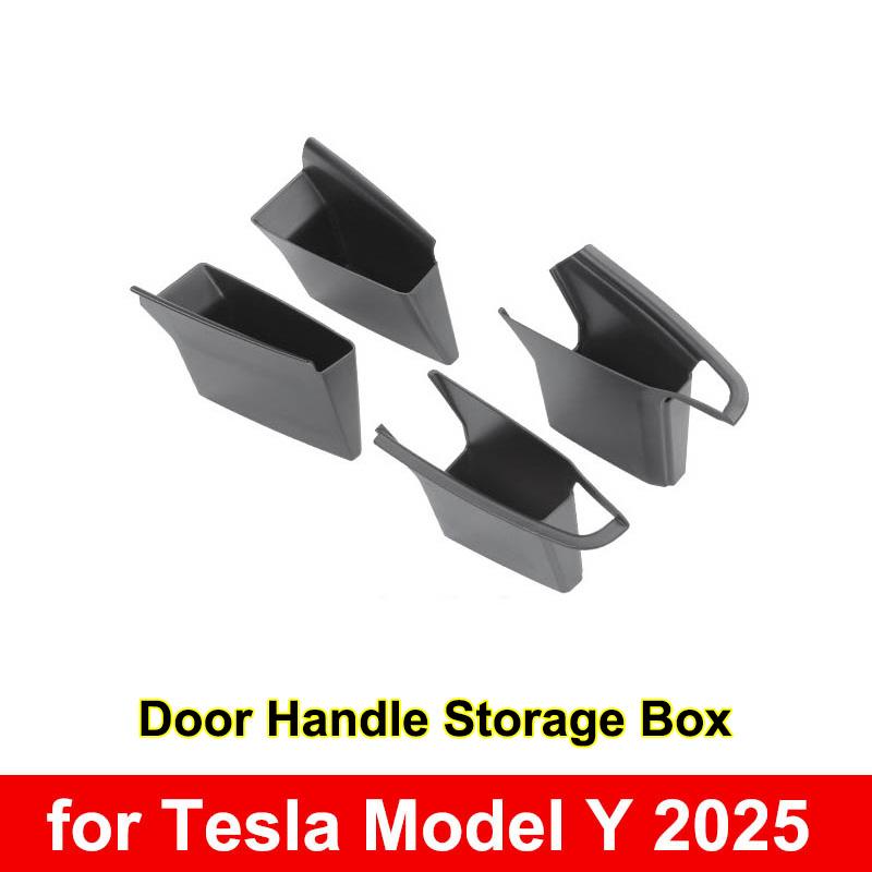 

for Tesla Model Y Juniper 2025 Car Door Side Storage Box Door Suede Protector Storage Organizer Accessories Handle Phone Holder