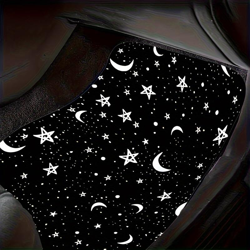 4pcs Universal Star And Moon Printed Car Floor Mats, Non-Slip Automotive Accessories, Women Decoration, for Van