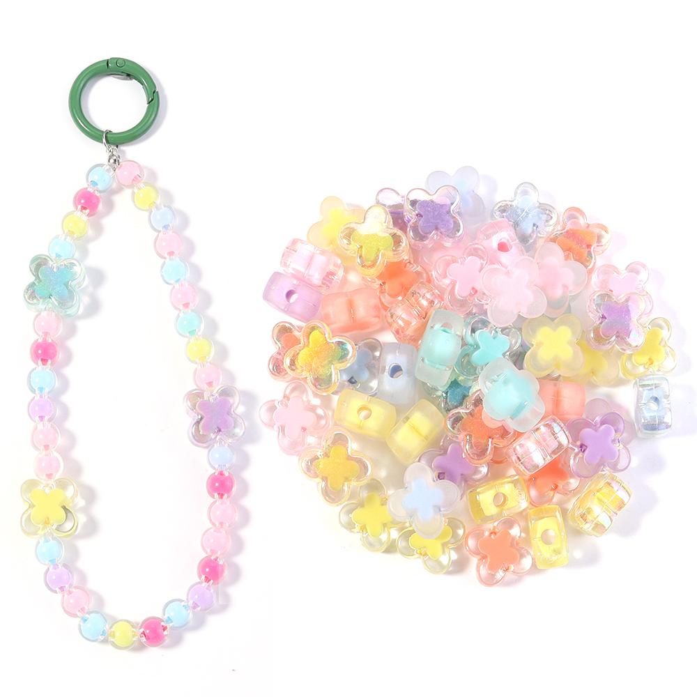 50 Stück/Los Bunte Acryl-Blumenperlen Lose Abstandshalterperlen Für Schmuckherstellung DIY Armband Halskette Ohrringe Zubehör