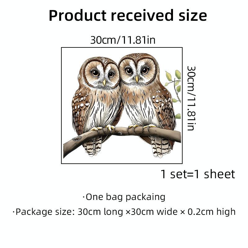 Double-Sided Owl Branch Window Sticker - Cute Home Decoration