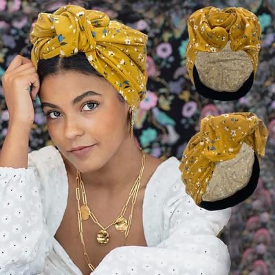 Fransız Vintage Burgulu Türban Şapka Moda Kadın Pamuklu Bandana Saç Bandı Kadın Saç Örtüsü Şapkası Çiçek Baskılı Bayan Baş Örtüleri
