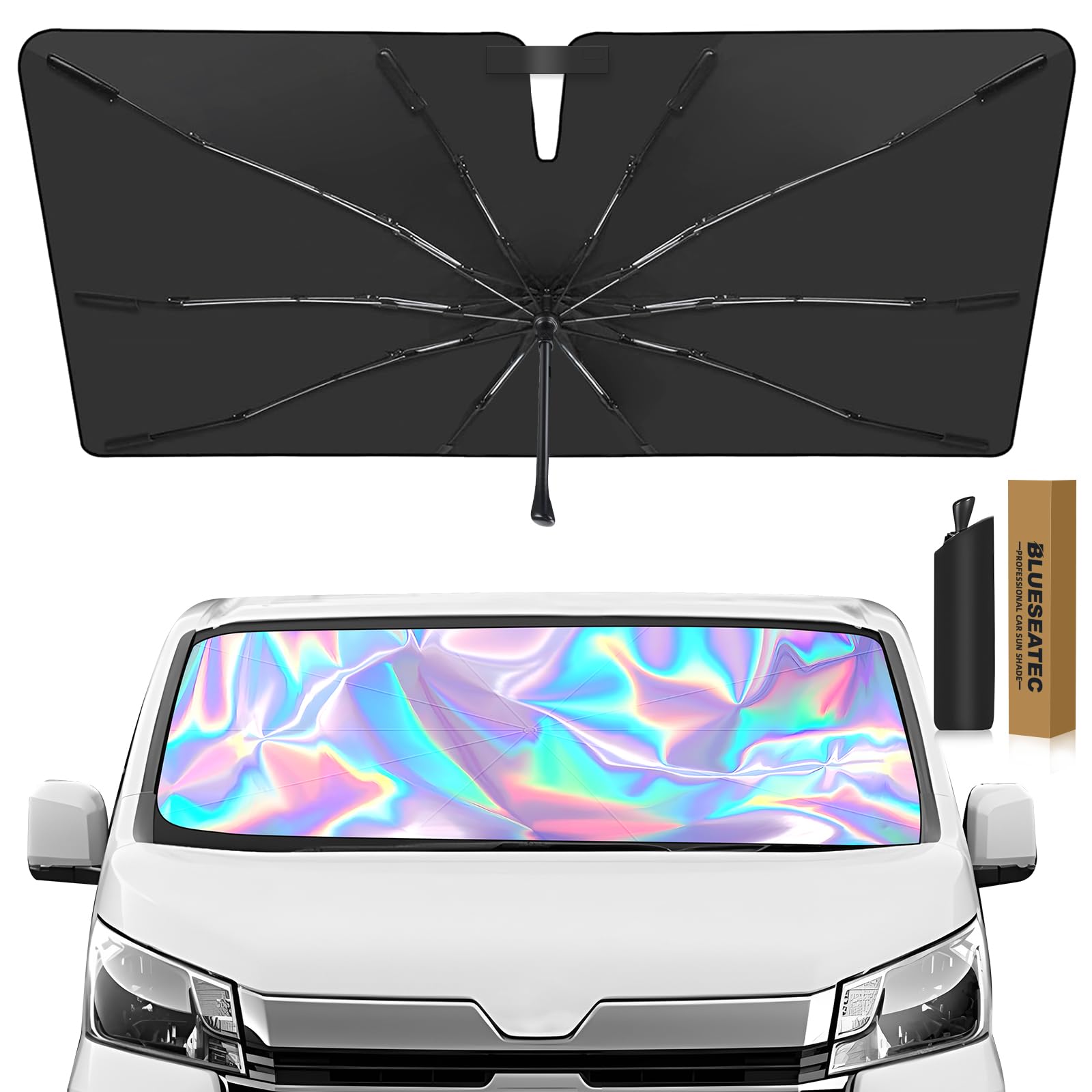 

в BLUESEATEC Toyota Hiace 200 Серии Стандартный Кузов Защита от Солнца на Лобовое Стекло Автомобильная Защита от Солнца 10x Сильная Блокировка Тепла Защита от УФ-излучения Защита от УФ-излучения Конфиденциальность