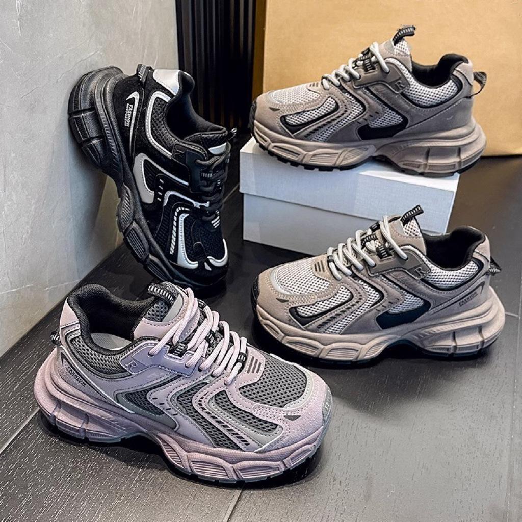 Internet Celebrity Fried Street Dad Shoes Girl 2025 Autumn New Show Feet Small Platform Sports Shoes Student Versatile Casual Shoes