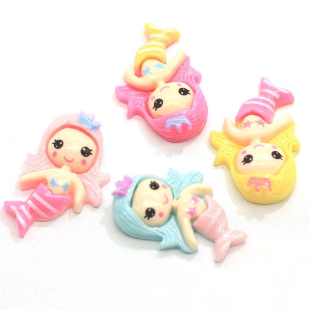 

60pcs Mixed Colors Mermaid Charms 16*25*5mm Mermaid Girl Resin Charms for DIY Crafts