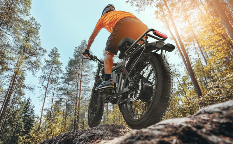 TIFGALOP Elektrofahrrad, 20 Zoll Fat Tire Elektrofahrräder für Erwachsene mit zertifiziertem Akku, VTT Leistungsstarkes Nicht-Faltbares Pendlerfahrrad