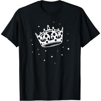 Chemise de princesse avec couronne blanche et étoiles. Queen Crown