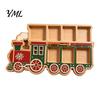 Durable Christmas Food Tray Tree Serving Platter, Wooden Snack for Holiday Parties, Multi-Compartment Display Festive Fruit Dish with Compartments