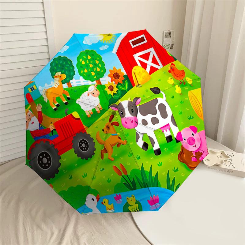 

1PC farm animalsUmbrella-8-Rib Reinforced, Automatic Open, Lightweight & Durable, Cute Fashion Accessory for Outdoor-P129