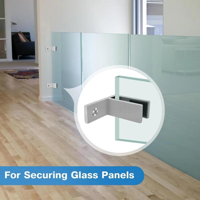 304 Stainless Steel Glass Clip Holder Heavy Duty Glass Clip Bracket For Tempered Glass