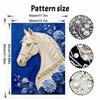 DIY Pearl Embroidery Diamond Painting Kit White Horse Floral Sparkling Beads Art Craft Handmade Decoration Gift for Home