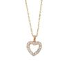 Sparkling Heart Zirconia Necklace, Golden Plated Chain, Bridal Jewelry for Wedding & Party