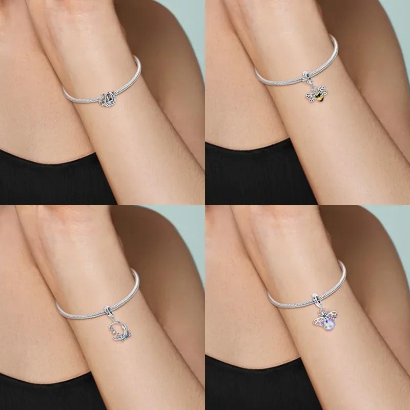 Copperoriginal Charms Princekin & Fox Cute Dog Paw Print Animnals Charms Fits Bracelet For Women Diy Fine Jewelry Gifts