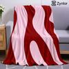 Wine Red Swirl Cartoon Anime Print Flannel Blanket Soft Warm Throw for Kids Bedroom Sofa Bed Christmas Office Car
