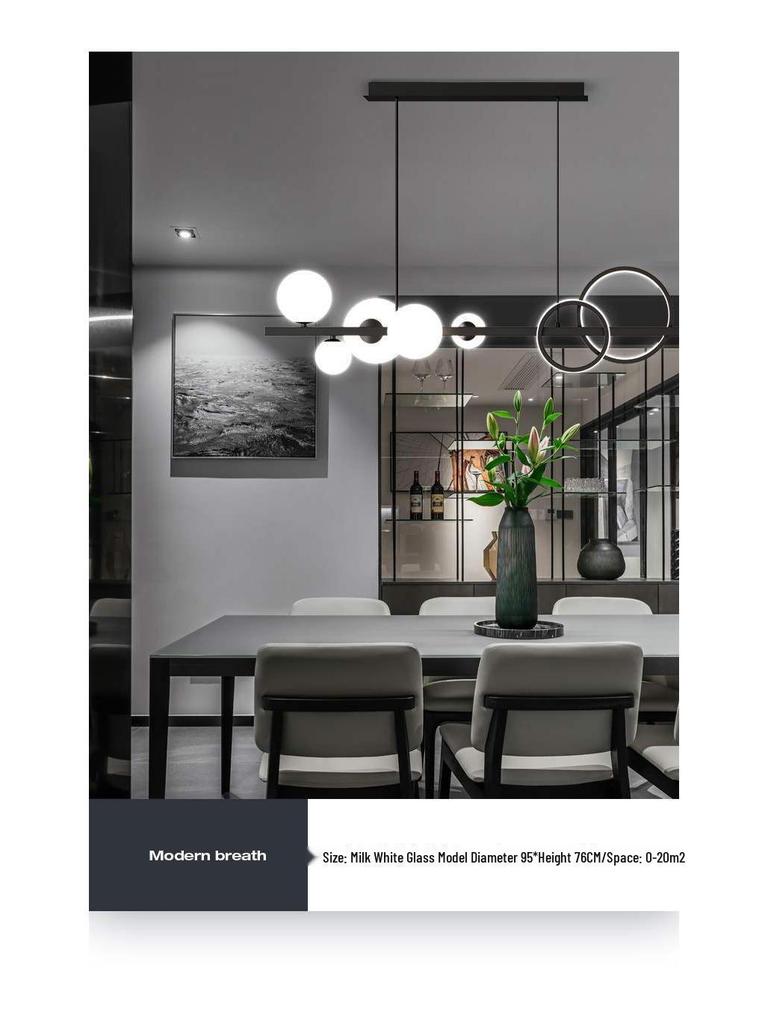 Nordic Modern Minimalist Chandelier - Creative Dining Room Light with Magic Bean Glass Bubbles.