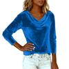 Women's Color Gold Velvet Fashionable Long Sleeved T-shirt Pullover Top