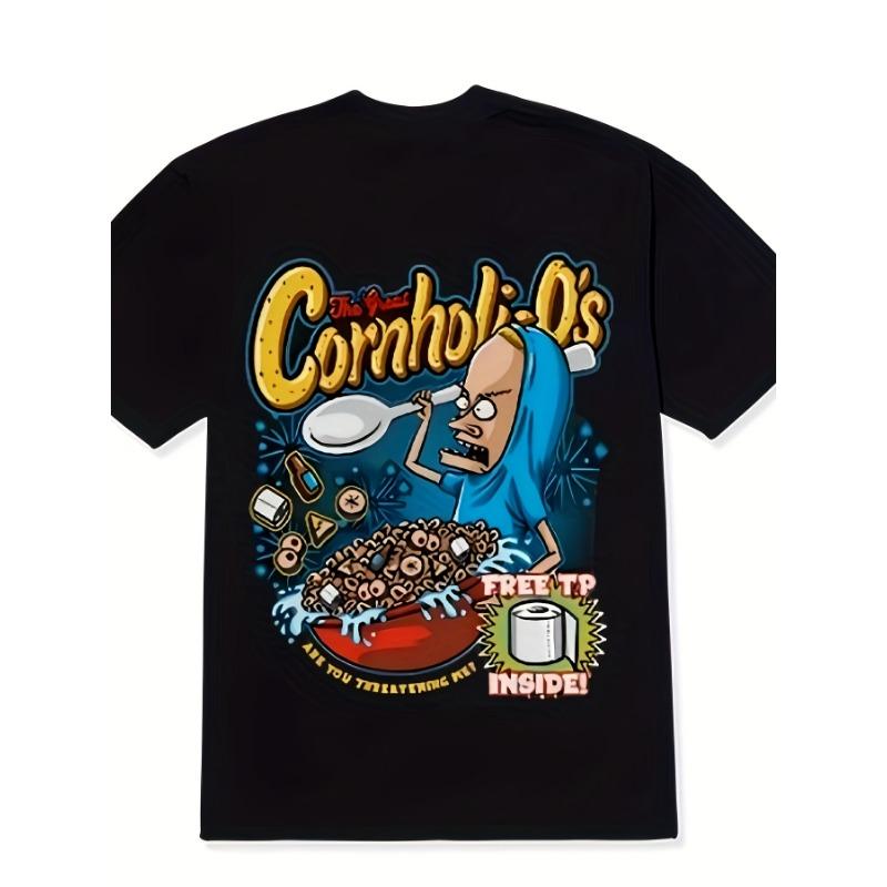 women s Beavis & Butthead Cornholio Tee, 100% Cotton Retro Cartoon Black Tee S