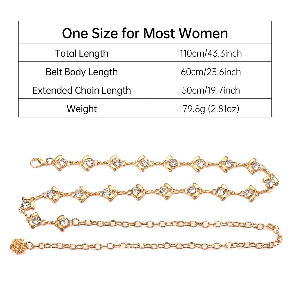 Crystal Chain Belt for Women Rhinestone Gift Gift Wedding Bridal Belt