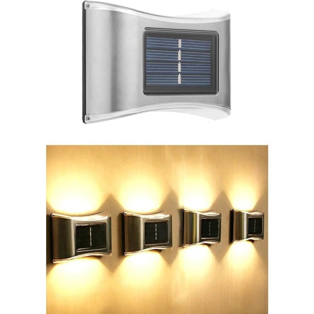 

Fili Kutum 6 светодиодных металлических солнечных настенных светильников для сада и бра, 4 шт.