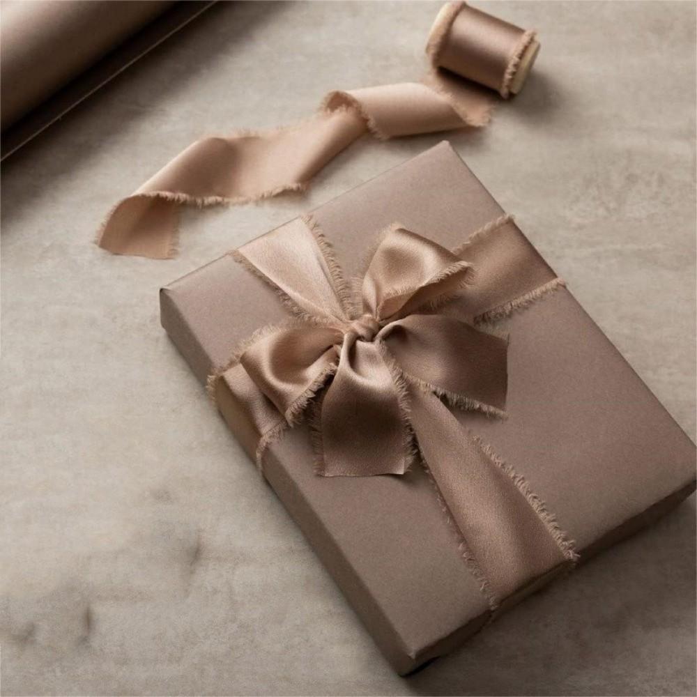 1 Roll 1.6in X 5Yd Solid Satin Ribbons Frayed Ribbons for Crafts Silk Ribbons  for Wedding Decor