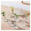 Mini vase set 10 stylish flower transparent glass carving single stems simple container hydroponics ikebana artificial flowers Nordic style relief